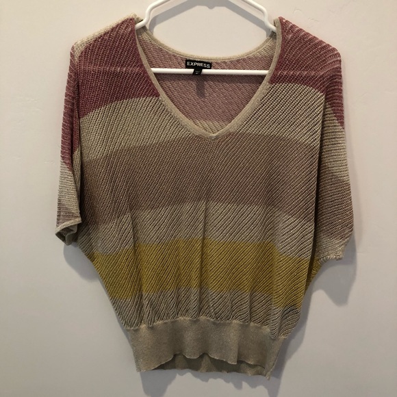 Express Brown Stripe Sweater Sz Small - Picture 1 of 5
